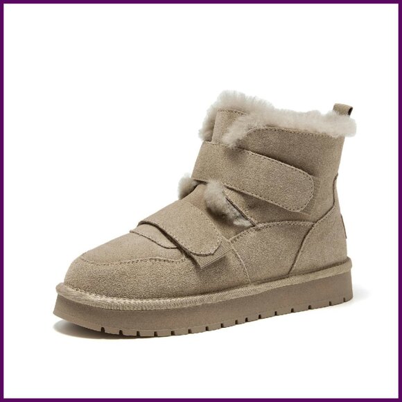 Women's Winter Snow Boots Slip On Platform Ankle Boots Faux Fur Lined